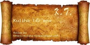 Kuliha Tímea névjegykártya